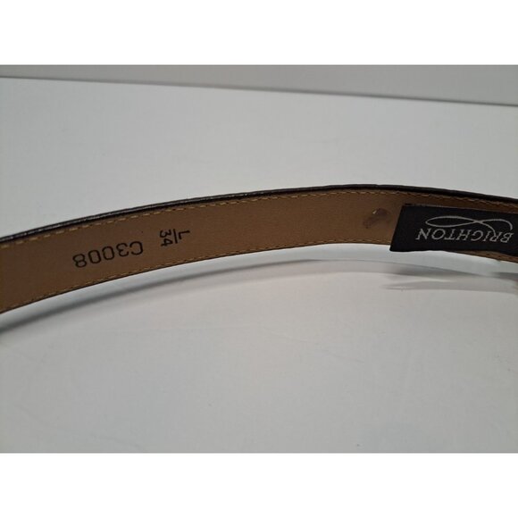 90's Brighton Brown Leather Belt Women L Golf Charms Silver-tone hardware C3008 - Picture 2 of 12